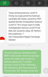 Layanan Pengaduan Covid-19 Padang Pariaman Banjir Pertanyaan