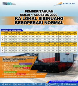 KA Sibinuang Kembali Beroperasi 1 Agustus 2020, ini Ketentuannya